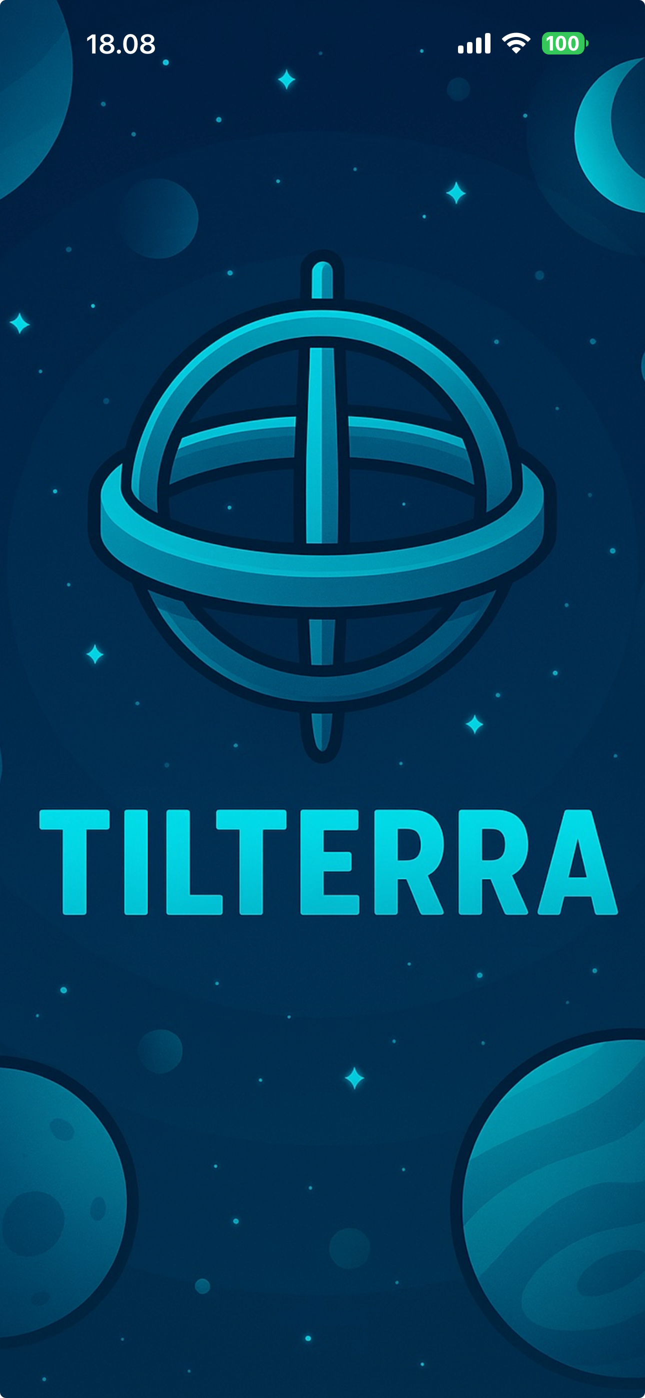 Tilterra screenshot: home screen